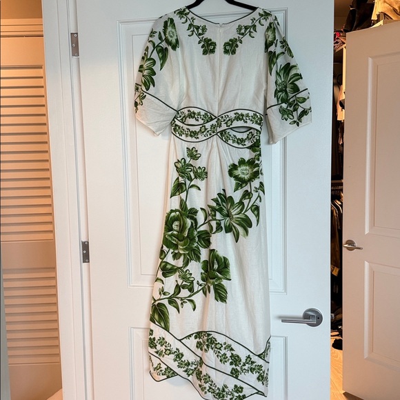 FARM RIO Blue Yard linen-blend midi dress - Picture 8 of 8